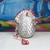 3D Printed Dragon Mushroom Dragon with Dragon Egg, Articulated 12" White and RED Dragon, Fidget Toy, Executive Desk Toy D036-WE view 3