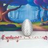 3D Printed Dragon Mushroom Dragon with Dragon Egg, Articulated 12" White and RED Dragon, Fidget Toy, Executive Desk Toy D036-WE view 4
