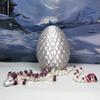 3D Printed Dragon with Dragon Egg, Articulated 12" White and Pink Mushroom Dragon, Fidget ADHD Autism Sensory Toy, Executive Desk Toy D035-WHT view 1