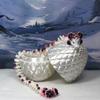 3D Printed Dragon with Dragon Egg, Articulated 12" White and Pink Mushroom Dragon, Fidget ADHD Autism Sensory Toy, Executive Desk Toy D035-WHT view 3