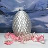 3D Printed Dragon with Dragon Egg, Articulated Pink and White Orchid Dragon, 12" Pink and White Dragon, Fidget ADHD Sensory Toy Executive Desk Toy D039-WHT view 2