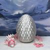 3D Printed Dragon with Dragon Egg, Articulated Pink and White Orchid Dragon, 12" Pink and White Dragon, Fidget ADHD Sensory Toy Executive Desk Toy D039-WHT view 3