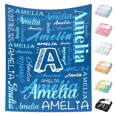 ingifta Personalized Baby Blanket with Name for Boys Girls Custom Blankets for Toddlers Kids Flannel Throw Bed Baby Birthday Gifts for Baby Shower Nursery Blanket