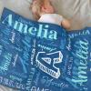 ingifta Personalized Baby Blanket with Name for Boys Girls Custom Blankets for Toddlers Kids Flannel Throw Bed Baby Birthday Gifts for Baby Shower Nursery Blanket view 2