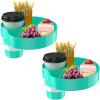 [2 Packs] Kids Car Seat Tray, Travel Tray with Cup Holder for Toddler Baby, Kids Car Seat Food Snack Organizer for Road Trip, Stroller snack Organizer Travel Must Haves Toddler Must Haves (Cyanine) view 1