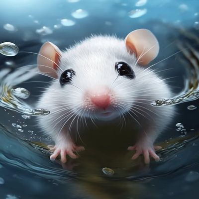 Parbamll Fun Interactive Jigsaw Puzzle for Adults - White Mouse in Water Jigsaw 1000 Pieces, Bathroom Decor or Wall Decor Animal Jigsaw Puzzle Gifts for Everyone