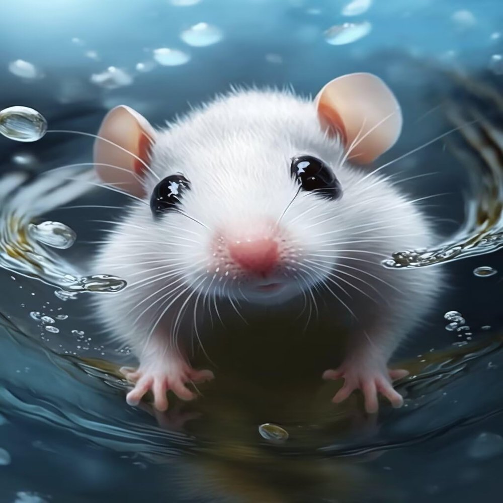 Parbamll Fun Interactive Jigsaw Puzzle for Adults - White Mouse in Water Jigsaw 1000 Pieces, Bathroom Decor or Wall Decor Animal Jigsaw Puzzle Gifts for Everyone