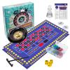 Extguds Roulette Wheel and Craps Set with Large Double Sided Felt, 10 Inch Roulette Wheel, Chip Rake, 200 Chips, Roulette Marker, 3 Dices, Perfect for Game Night Party view 1