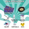 Extguds Roulette Wheel and Craps Set with Large Double Sided Felt, 10 Inch Roulette Wheel, Chip Rake, 200 Chips, Roulette Marker, 3 Dices, Perfect for Game Night Party view 2
