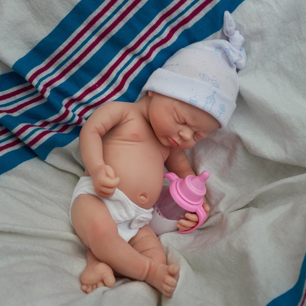 12" Reborn Baby Dolls, Full Silicone Baby Dolls, Realistic Soft Newborn Baby Doll, Real Full Body Silicone Reborn Baby Dolls with Feeding AccessoriesBoy