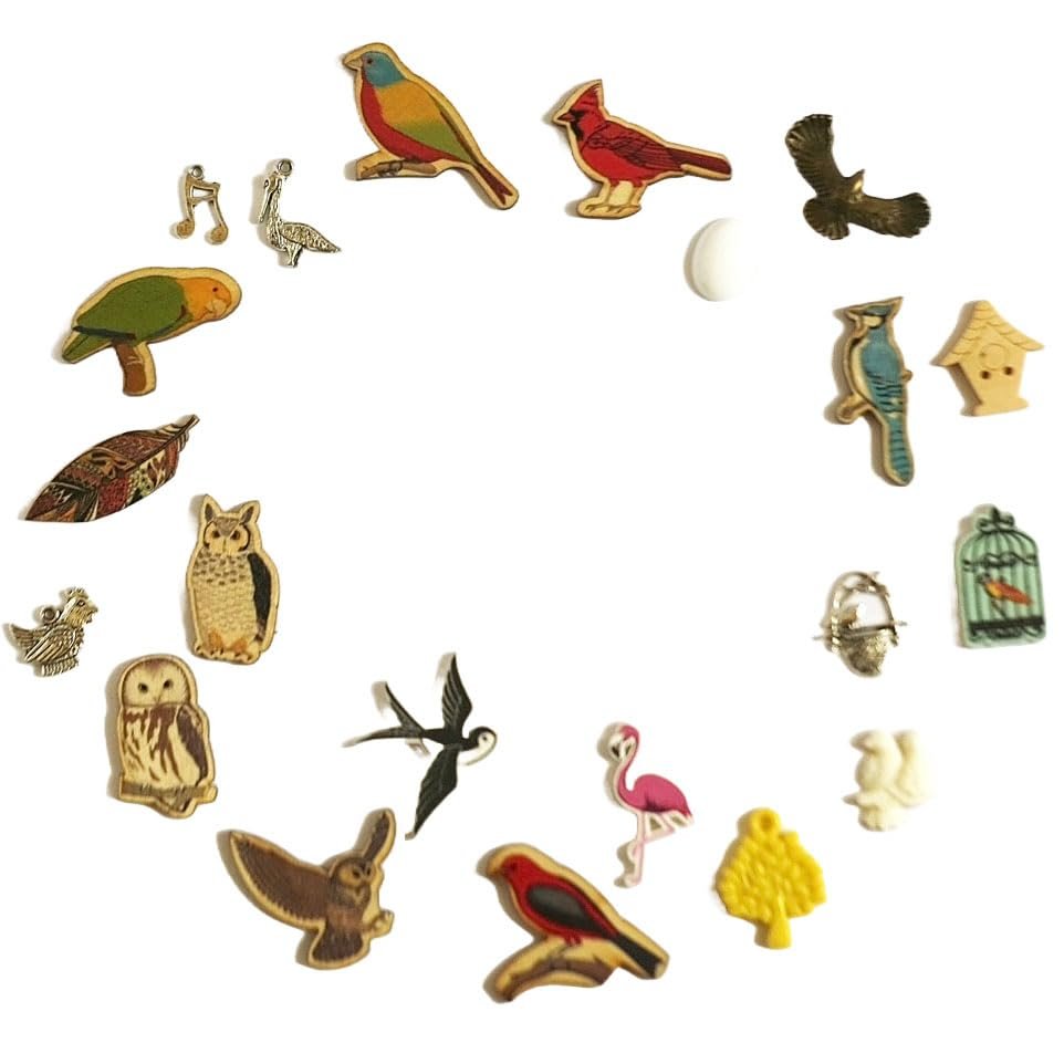 TomToy Birds Animals Theme I spy trinkets Sets for I Spy Bag, Bottle