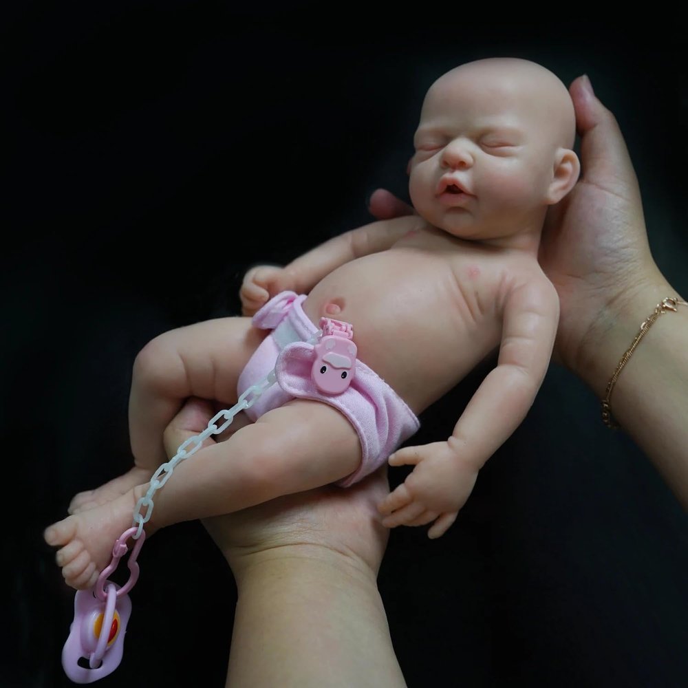 12" Reborn Baby Dolls, Full Silicone Baby, Realistic Soft Silicone Newborn Baby Doll, Real Full Body Silicone Reborn Baby Dolls with Feeding AccessoriesGirl