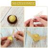 CCINEE 50 Pcs Gold Glitter Wings Wizard Chocolate Decoration Cupcake Toppers Hollowed Golden Wings Wafer with Glue Point Dots for Themed Party Birthday Cake Wedding view 4