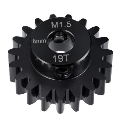 BRKRC M1.5 Steel Pinion Motor Gear 8mm 17T 18T 19T 20T Gears for 1/5 1/6 1/7 1/8 1/10 ARRMA 4WD Tra-xxas X-MAXX RC Car (19T)