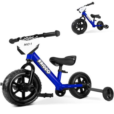 KRIDDO 2-in-1 Kids Tricycle and Toddler Balance Bike 2 Year Old, Detachable Pedals and Stowable Training Wheels, DIY Plate, Riding Trikes Toy for Ages 18 Months to 3 Years, Blue