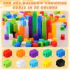 Jenaai 300 Pcs Linking Cubes with Storage Box, Colorful 2cm Math Counting Blocks, Stem Classroom Manipulatives, Back to School Gifts for Preschool Homeschool Teacher Kids(Yellow) view 3