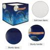 Custom Cute Sea Dolphin Storage-Basket for Kids,Personalized Foldable Boys Girls Storage Bin with Handle for Toys Dolls Clothes Family Home Nursery Dorm Bedroom view 3