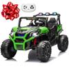 24V 2 Seater Ride on Car for Kids, MOEYURO 800W Powered UTV Toy, 5MPH Large Side by Side Electric Car w/Remote, Bluetooth, LED Light, 3 Speeds, Music, Spring Suspension, Storage for 3-8 Gift, Green view 1