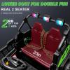 24V 2 Seater Ride on Car for Kids, MOEYURO 800W Powered UTV Toy, 5MPH Large Side by Side Electric Car w/Remote, Bluetooth, LED Light, 3 Speeds, Music, Spring Suspension, Storage for 3-8 Gift, Green view 3