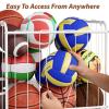 YKDIRECT 210L Rolling Ball Organizer with Locking Wheels - Large Sports Storage Basket for Basketball Soccer Football Volleyball, Steel Garage Equipment Cart with Elastic Rope for Household Storage view 2