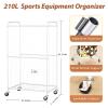 YKDIRECT 210L Rolling Ball Organizer with Locking Wheels - Large Sports Storage Basket for Basketball Soccer Football Volleyball, Steel Garage Equipment Cart with Elastic Rope for Household Storage view 3