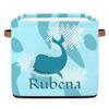 Custom Cute Sea Shark Storage-Basket for Kids,Personalized Foldable Boys Girls Storage Bin with Handle for Toys Dolls Clothes Family Home Nursery Dorm Bedroom view 1