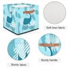 Custom Cute Sea Shark Storage-Basket for Kids,Personalized Foldable Boys Girls Storage Bin with Handle for Toys Dolls Clothes Family Home Nursery Dorm Bedroom view 3
