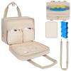 Breastmilk Cooler Travel Bag, Wearable Breast Pump Storage Bag Compatible with Momcozy/Eufy/Elvie/Willow/Medela Breast Pump with Ice Pack and Waterproof Mat,Khaki view 1