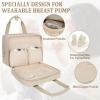 Breastmilk Cooler Travel Bag, Wearable Breast Pump Storage Bag Compatible with Momcozy/Eufy/Elvie/Willow/Medela Breast Pump with Ice Pack and Waterproof Mat,Khaki view 3