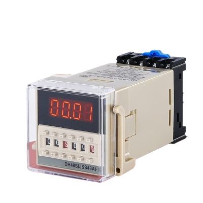 VUBBJCRS 1PC Digital Display time Relay DH48S-S 24/220/380V Power Cycle delay (Size : DH48S-S AC380V)