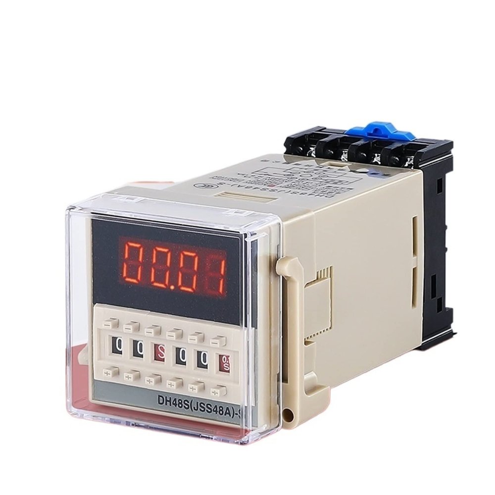 VUBBJCRS 1PC Digital Display time Relay DH48S-S 24/220/380V Power Cycle delay (Size : DH48S-S AC380V)