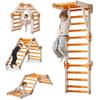 HTWELL Toddler Climbing Toys,Kids Pikler Triangle Set,Montessori Indoor Play Gym,Multifunction Foldable Indoor Climbing Gym for Kids(Orange) view 1