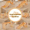 HTWELL Toddler Climbing Toys,Kids Pikler Triangle Set,Montessori Indoor Play Gym,Multifunction Foldable Indoor Climbing Gym for Kids(Orange) view 3