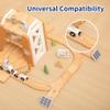 EverEarth Wooden Train Set Space Toys, Wood Train Track Set 39pcs, Mars Explore Base Train Space Station with Rocket and Astronaut for Kids 36m+, FSC Certified view 3