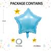 KALOR 18 Inch Light Blue Star Mylar Balloons, 10 Pcs Star Shape Foil Balloon Helium Balloons for Wedding, Baby Shower, Birthday Party Decorations view 2