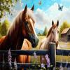 Farmhouse Horse Puzzles - Develop New Interests Puzzle Small Family Puzzles, Unique Wall Space Art 29.6 X 19.7 inch - Adult Puzzle 1000 Pieces Brain Exercise Best Gifts for Couples view 1