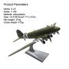 VanmAr 7.7 1/100 Scale C-47 Transport Fighter Model Airplane Aircraft Model Jet Collectibles Diecast Plane Model for Collection Gift Ornament (Size : B) view 2