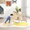 Costzon Climbing Toys for Toddlers, 4 in 1 Foldable Wooden Montessori Baby Climbing Gym with Adjustable Angle's Ramp for Climb & Slide, Kids Triangle Climbing Toys Indoor Boys Girls Gift Set view 2