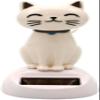 White Cat Solar Powered Decor, Cute Swing Animal Dancing Dolls Car Dashboard Ornament, Solar Shaking Cat Desktop Decoration for Home Office, Decor, Solar Power Kits view 1