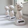 White Cat Solar Powered Decor, Cute Swing Animal Dancing Dolls Car Dashboard Ornament, Solar Shaking Cat Desktop Decoration for Home Office, Decor, Solar Power Kits view 4