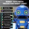 Aikmi Robot Toys for Kids 5-7, Rechargeable Remote Control Robot with Projector Night Light for Kids, Gesture Sensor, Music, Toys for 6 Year Old Boys Girls Birthday Present Boy Toy (Blue) view 3
