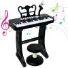 Love&Mini Piano Toy for Kids - 37 Keys Piano Keyboard Toy with Stool and Microphone, Black Electronic Musical Instrument Birthday Gift for Kids 3 4 5 6 7 8 Years Old Boys and Girls view 2