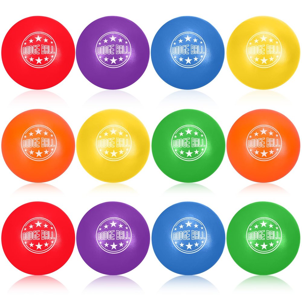 Jerify 12 Pcs Foam Dodgeballs Sets, 6 Inch Soft Foam Dodgeball Balls for Kids & Adults, Non-Sting Playground Sports Equipment for Outdoor & School Games(Classic)
