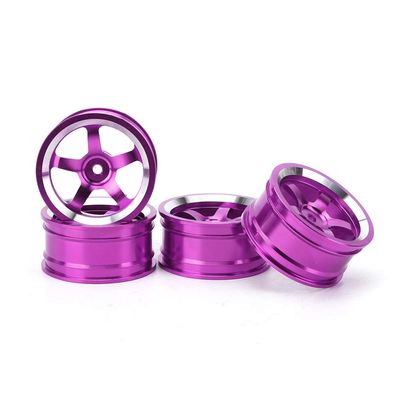 1/10 Aluminum Alloy Wheel Hubs for HSP 94123 RC Car, Set of 4 RC Car Accessory Wheel Hub, RC Parts Wheel Hub (Purple)