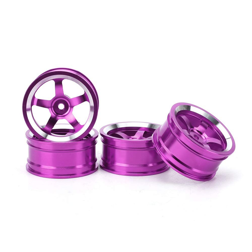 1/10 Aluminum Alloy Wheel Hubs for HSP 94123 RC Car, Set of 4 RC Car Accessory Wheel Hub, RC Parts Wheel Hub (Purple)