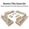 Rummy Cube Game with 4 Wooden Racks, 106 Rummy Tiles Game Set with Travel Case Rummy Cube Travel Set with 4 Tiles Holders for Family Game Night view 2