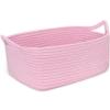 ABenkle Small Storage Basket with Handles, Cotton Rope Woven Dog Cat Toy Bin, Decorative Shelves Closet Organizing for Nursery Laundry Bedroom Bathroom, 14.2''x 11''x 5.1'' view 1