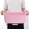 ABenkle Small Storage Basket with Handles, Cotton Rope Woven Dog Cat Toy Bin, Decorative Shelves Closet Organizing for Nursery Laundry Bedroom Bathroom, 14.2''x 11''x 5.1'' view 2