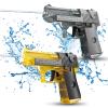 2 Pack Water Gun Squirt Guns for Kids - Mini Water Blaster Soaker 100cc Capacity Water Pistol Toys, Ideal Summer Gifts for Swimming Pool Beach Outdoor Water Toys for Boys Girls Toddlers (Yellow Gray) view 1