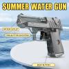 2 Pack Water Gun Squirt Guns for Kids - Mini Water Blaster Soaker 100cc Capacity Water Pistol Toys, Ideal Summer Gifts for Swimming Pool Beach Outdoor Water Toys for Boys Girls Toddlers (Yellow Gray) view 3